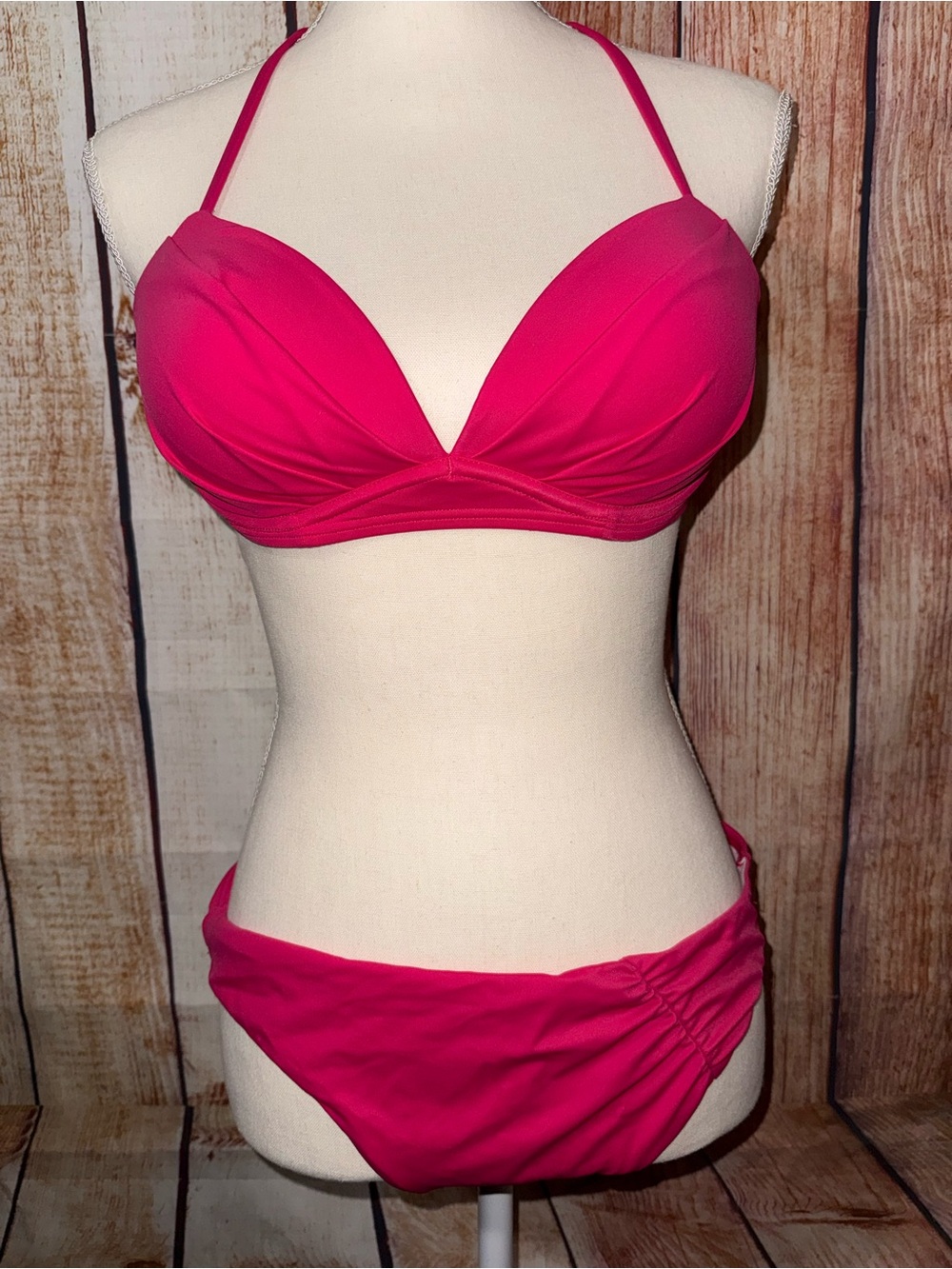 🆕NWOT Victoria's Secret Unforgettable Halter Push-Up Bikini Set 36B/XL